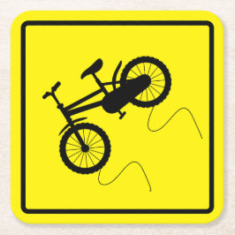 ぬれた時に滑りやすいバイク紙コースター スクエアペーパーコースター