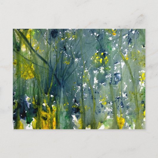 ぬれた水色に染まる ポストカード (正面)