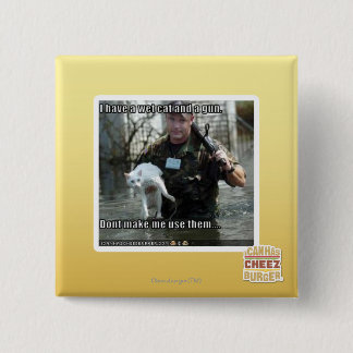 ぬれた猫および銃 缶バッジ