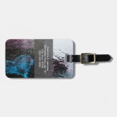 ぬれた舗装の荷物のラベル ラゲッジタグ (正面横)