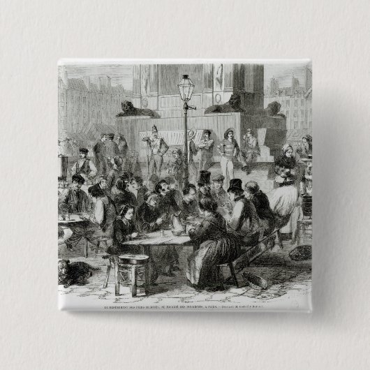 ぬれた足のレストラン 缶バッジ (正面)