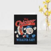 ねぇシカゴ 何て言ってる？ 野球とホットドッグの4日 カード (黄色い花)