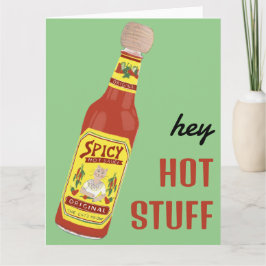 ねぇ、HOT STUFF 超スパイシーなホットソースのキュートな猫バレンタイン カード