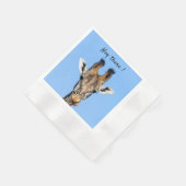 ねえキリンおもしろいの写真と文字 縁ありカクテルナプキン (角)