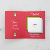 ねえゴージャスなハートスター写真赤い誕生日 カード (内部)