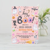 ねえブハロウィーン女の子の誕生日招待状任意の年齢。 招待状 (スタンド正面)