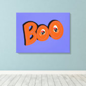 ねえブー怖がらせたタイポグラフィスケッチアート キャンバスプリント (インサイチュ (ウッドフロア))