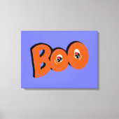 ねえブー怖がらせたタイポグラフィスケッチアート キャンバスプリント (正面)