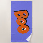 ねえブー怖がらせたタイポグラフィスケッチアート ビーチタオル (正面)