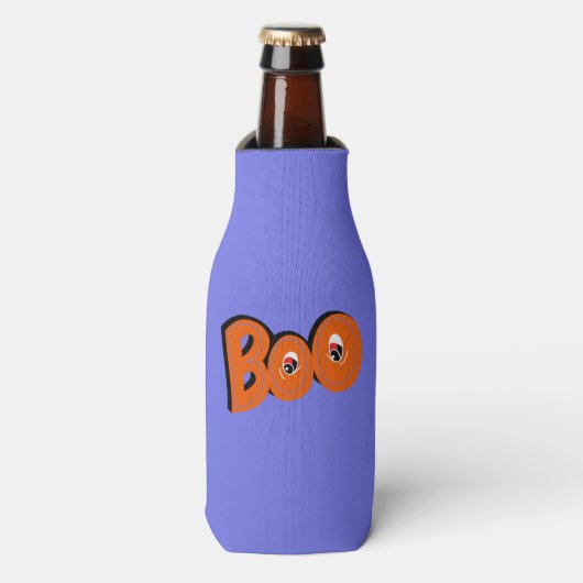 ねえブー怖がらせたタイポグラフィスケッチアート ボトルクーラー (ボトル正面)