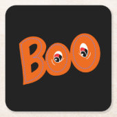 ねえブー私もタイポグラフィスケッチアート スクエアペーパーコースター (正面)