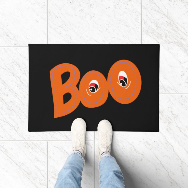 ねえブー私もタイポグラフィスケッチアート ドアマット (室内)