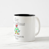 ねえベジタリアン私の食べ物ウンチあなたの食べ物 ツートーンマグカップ (正面右)