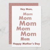 ねえママ、ピンクモダングリッターハッピーマザーズデイ シーズンカード (正面/裏面)