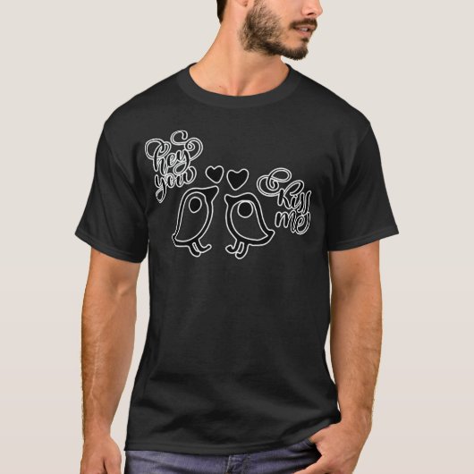 ねえ君キスかわいい競馬馬の男 Tシャツ (正面)