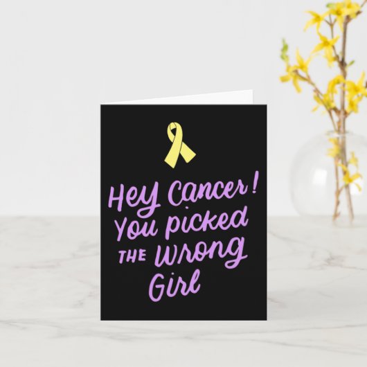 ねえ癌あなたは間違った女の子の子供時代の缶を選んだ カード (黄色い花)