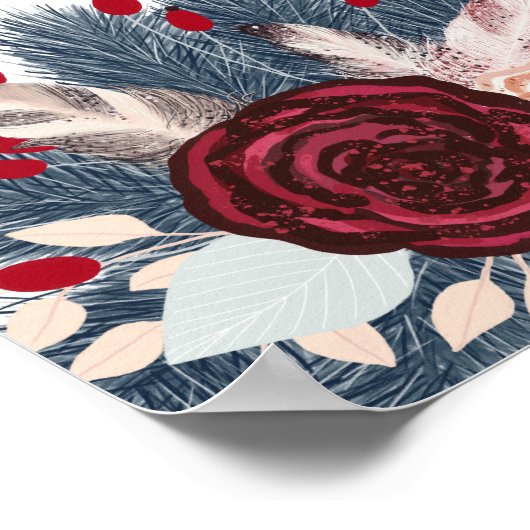 ねえ美しいクリスマスフローラ ポスター (角)