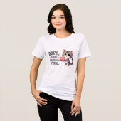 ねえ、こっちに落としたよ 面白い脳みその猫 トライブレンドＴシャツ (正面全面)