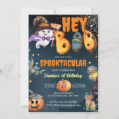 ねえbooかわいい幽霊ハロウィーン誕生日パーティー 招待状 (正面)