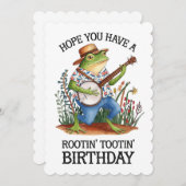 ねぐみの額の誕生日カエル 招待状 (正面/裏面)