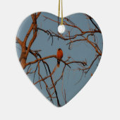 ねぐらにつくべきアメリカ人のロビンの家 セラミックオーナメント (右)