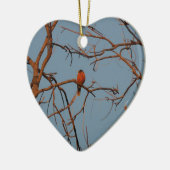 ねぐらにつくべきアメリカ人のロビンの家 セラミックオーナメント (左)