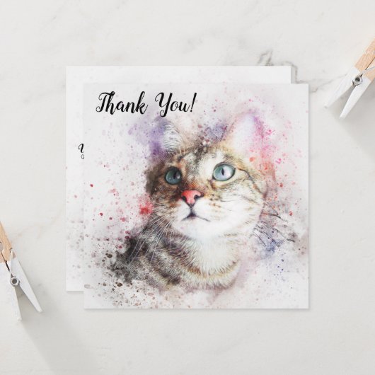 ねこありがとう カード (正面/裏面インサイチュ)