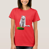 ねこおもしろいとキュウリ Tシャツ (正面)