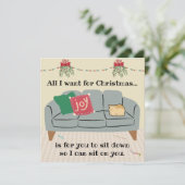 ねこからのクリスマスカード、オレンジの焼き型のねこ カード (スタンド正面)