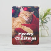 ねこからのクリスマスメッセージ | 愛猫の写真付きユーモア シーズンカード (スタンド正面)