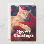 ねこからのクリスマスメッセージ | 愛猫の写真付きユーモア シーズンカード (正面)