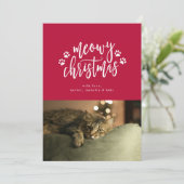 ねこからのクリスマス　レッド　ホリデー　フォトカード シーズンカード (スタンド正面)