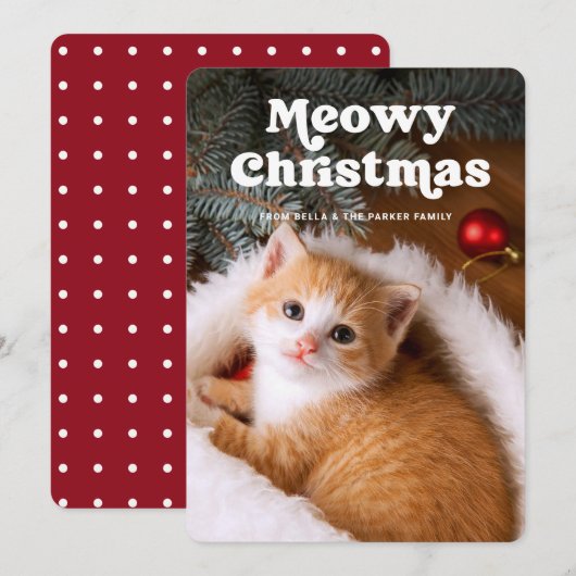 ねこからのクリスマス | 愛猫の写真が楽しい シーズンカード (正面/裏面)