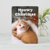 ねこからのクリスマス | 愛猫の写真でユーモア シーズンカード (スタンド正面)