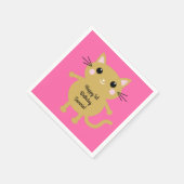 ねこかわいい子猫キッズバースデーパーティーテーマ スタンダードカクテルナプキン (角)