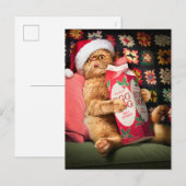 ねこがエッグノッグを飲む インビテーションポストカード (正面/裏面)