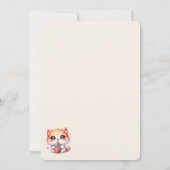 ねこがボバを飲むキュートなバブルティー誕生日パーティー 招待状 (裏面)