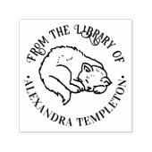 ねこが丸まった図書館の本の名前 セルフインキングスタンプ (デザイン)