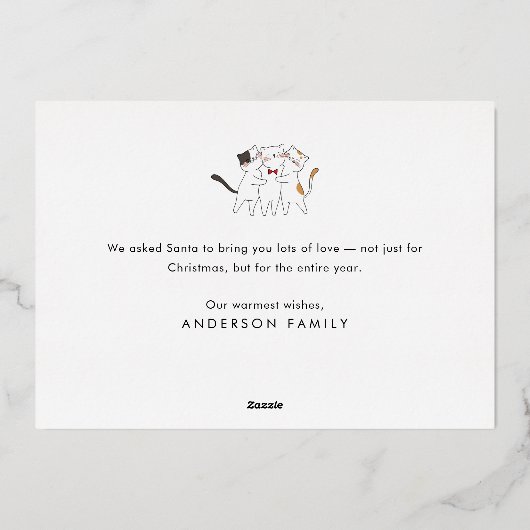 ねこが歌う季節 ～ ふわふわユーモアなかわいい猫たちのクリスマスソング 箔シーズンカード (裏面)