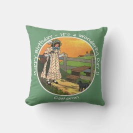 ねこさん、どこへ行ってたの？お誕生日パーティー クッション