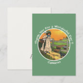 ねこさん、どこへ行ってたの？お誕生日パーティー サンキューカード (正面/裏面)