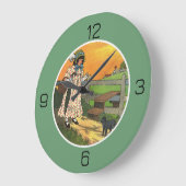 ねこさん、どこへ行ってたの？お誕生日パーティー ラージ壁時計 (傾斜)