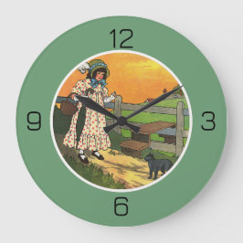 ねこさん、どこへ行ってたの？お誕生日パーティー ラージ壁時計