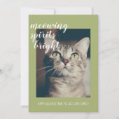 ねこたちの輝くスピリット あなたの猫の写真 ホリデーカード (正面)