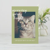 ねこたちの輝くスピリット あなたの猫の写真 ホリデーカード (スタンド正面)
