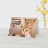 ねこちゃんたちからの『新ホーム』おめでとう カード (黄色い花)