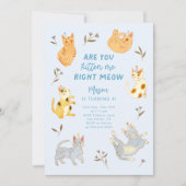 ねこちゃんと一緒にお誕生日パーティー 招待状 (正面)