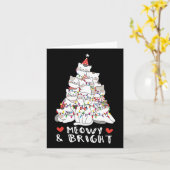 ねこちゃんと明るいキャットツリーかわいい動物子猫クリス カード (黄色い花)