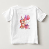 ねこちゃんのお誕生日パーティー ベビーTシャツ (裏面)