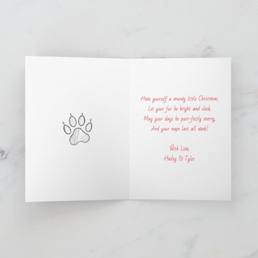ねこちゃんのクリスマスカード | オーダーメイド シーズンカード (内部)